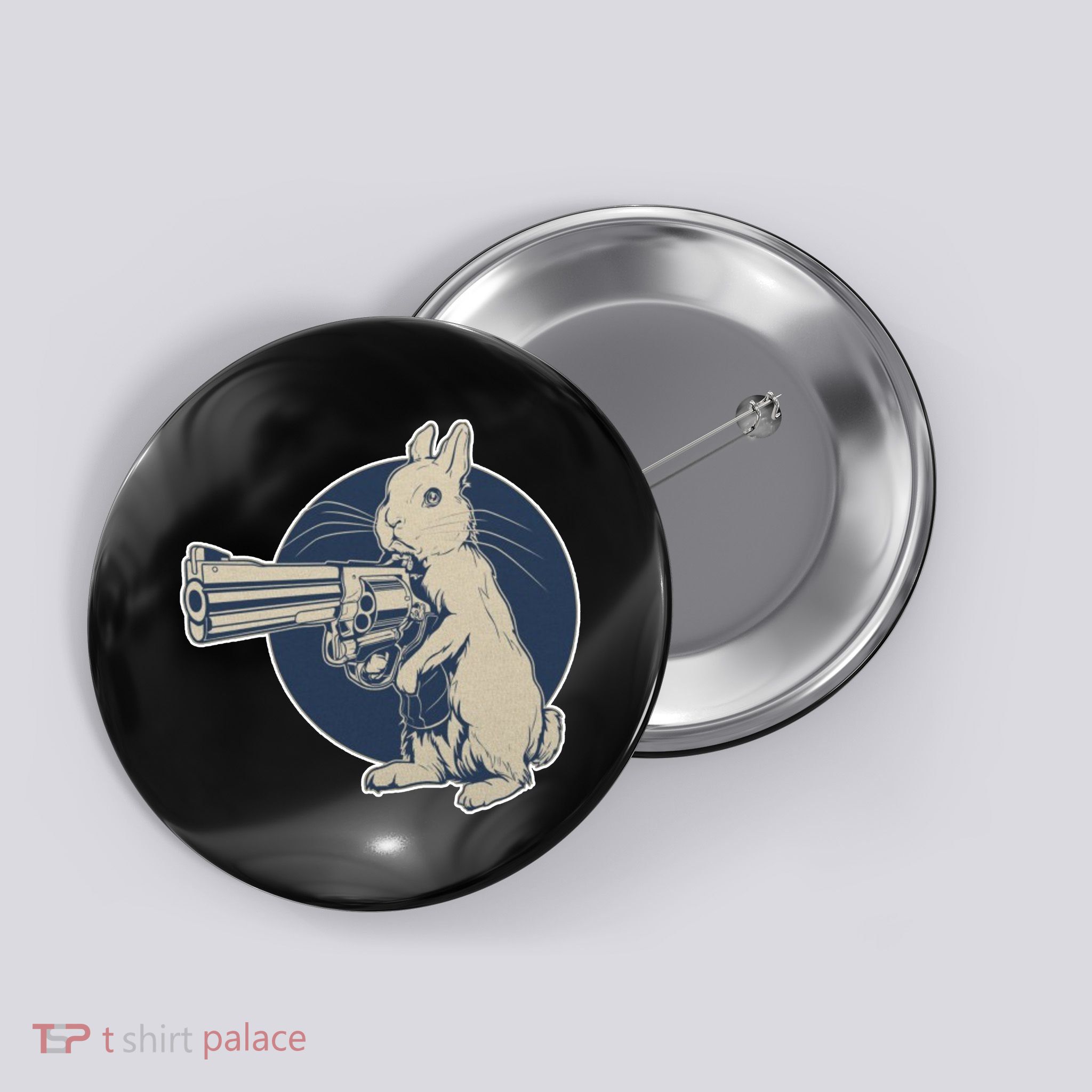 Hare Trigger Gangster Bunny Button