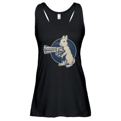 Hare Trigger Gangster Bunny Ladies Essential Flowy Tank