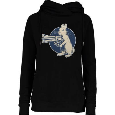 Hare Trigger Gangster Bunny Womens Funnel Neck Pullover Hood