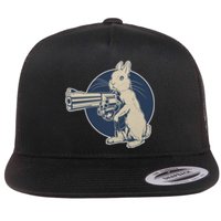 Hare Trigger Gangster Bunny Flat Bill Trucker Hat