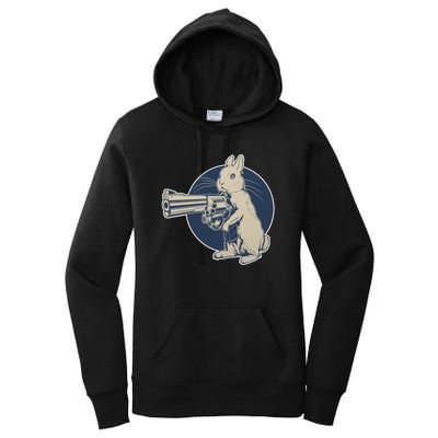 Hare Trigger Gangster Bunny Women's Pullover Hoodie