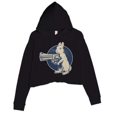 Hare Trigger Gangster Bunny Crop Fleece Hoodie