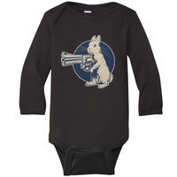 Hare Trigger Gangster Bunny Baby Long Sleeve Bodysuit