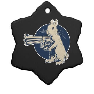 Hare Trigger Gangster Bunny Ceramic Star Ornament