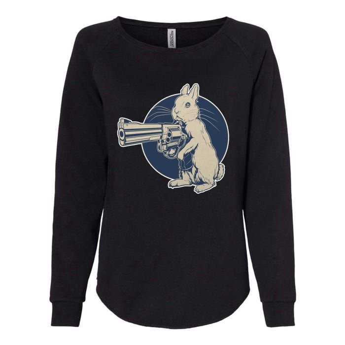 Hare Trigger Gangster Bunny Womens California Wash Sweatshirt