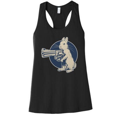 Hare Trigger Gangster Bunny Women's Racerback Tank