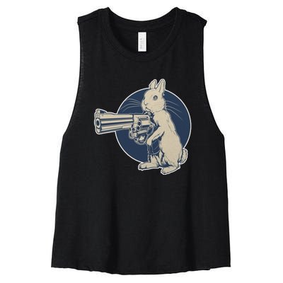 Hare Trigger Gangster Bunny Women's Racerback Cropped Tank