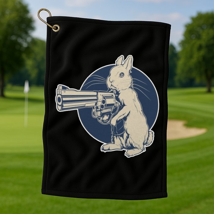Hare Trigger Gangster Bunny Golf Towel