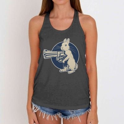 Hare Trigger Gangster Bunny Women's Knotted Racerback Tank