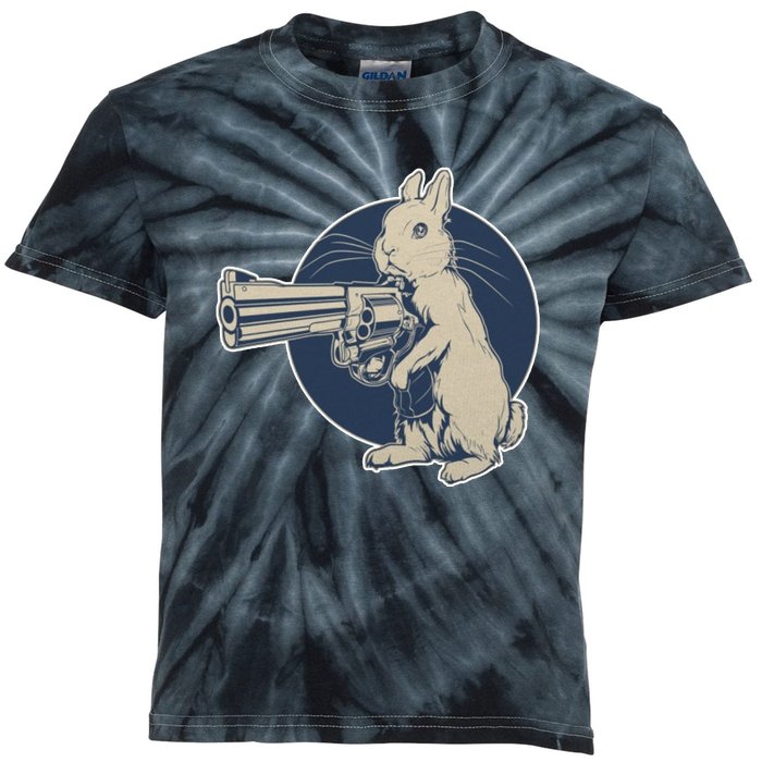 Hare Trigger Gangster Bunny Kids Tie-Dye T-Shirt