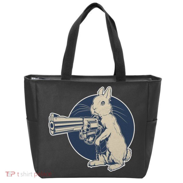 Hare Trigger Gangster Bunny Zip Tote Bag