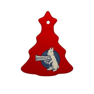 Hare Trigger Gangster Bunny Ceramic Tree Ornament