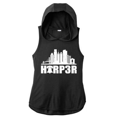 Harper Philly Baseball Ladies PosiCharge Tri-Blend Wicking Draft Hoodie Tank