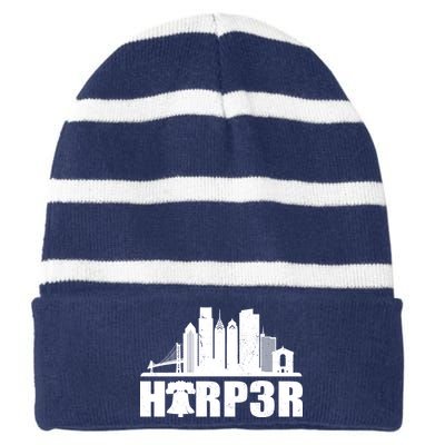 Harper Philly Baseball Striped Beanie with Solid Band