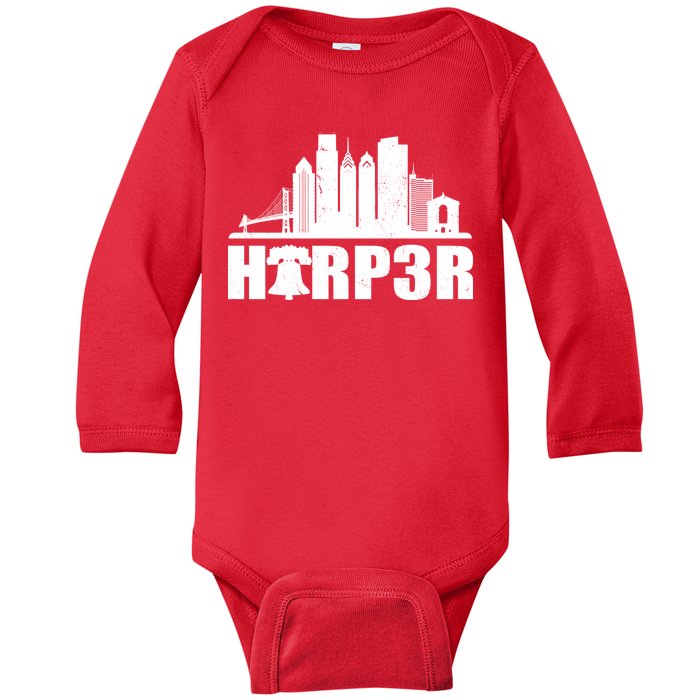 Harper Philly Baseball Baby Long Sleeve Bodysuit