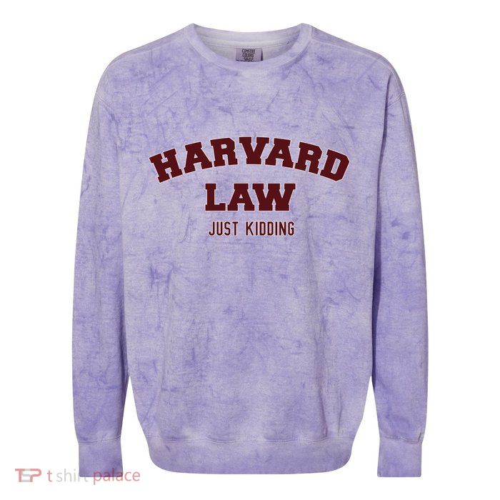 Harvard Law Just Kidding Colorblast Crewneck Sweatshirt