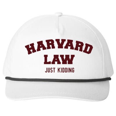 Harvard Law Just Kidding Snapback Five-Panel Rope Hat