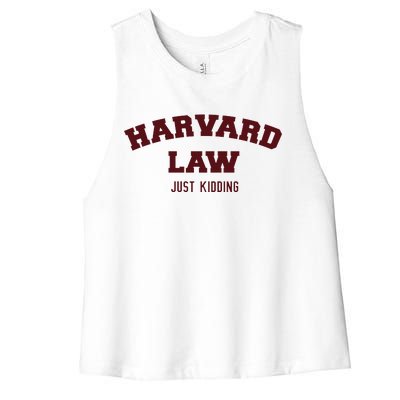 Harvard Law Just Kidding Women's Racerback Cropped Tank