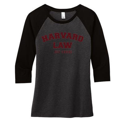 Harvard Law Just Kidding Women's Tri-Blend 3/4-Sleeve Raglan Shirt