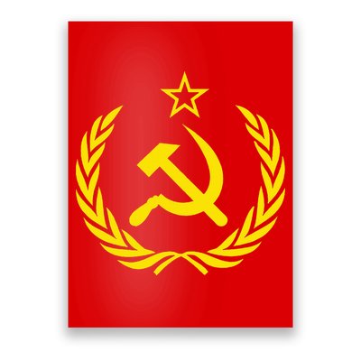 Hammer and Sickle Star CCCP Soviet Union Red Poster