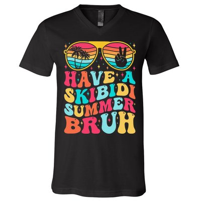 Have A Summer Bruh Funny Last Day Of School 2025 V-Neck T-Shirt