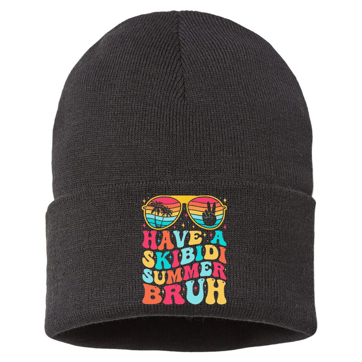 Have A Summer Bruh Funny Last Day Of School 2025 Sustainable Knit Beanie