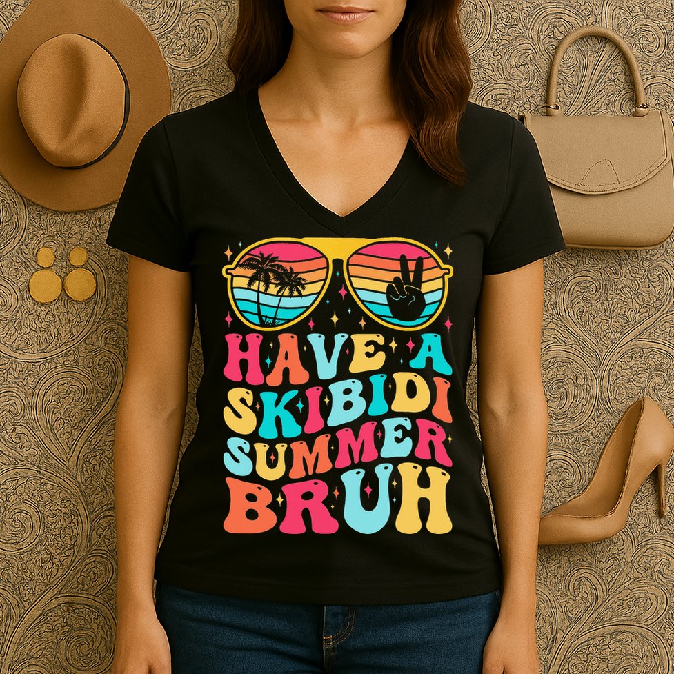 Have A Summer Bruh Funny Last Day Of School 2025 Women's V-Neck T-Shirt