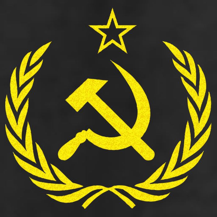 Hammer And Sickle Star CCCP Soviet Union Red Garment-Dyed Fleece Hoodie
