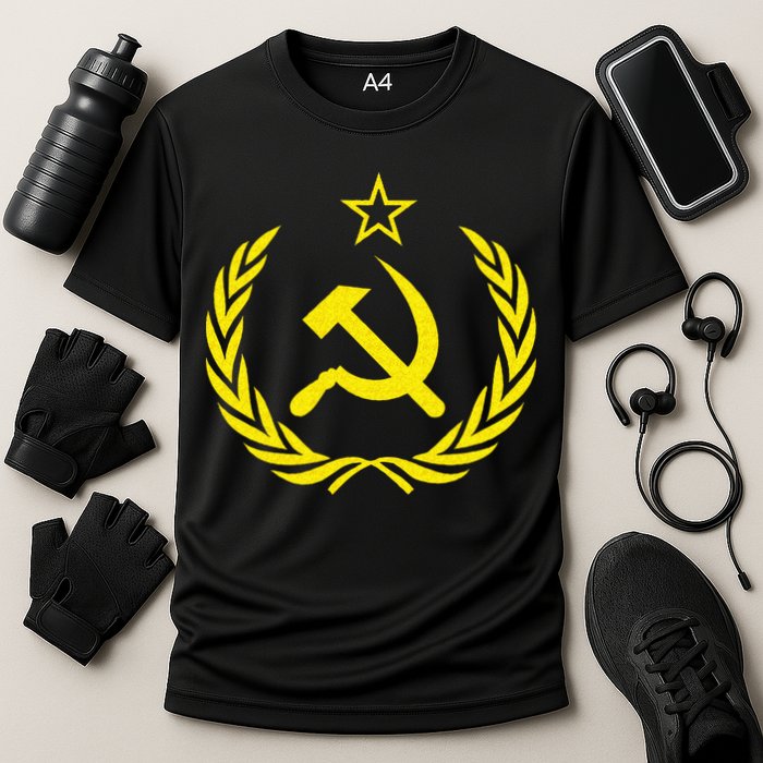 Hammer And Sickle Star CCCP Soviet Union Red Performance Shirt
