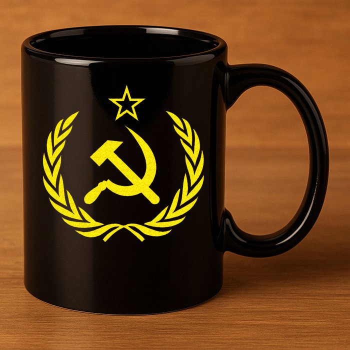 Hammer And Sickle Star CCCP Soviet Union Red 11oz C Handle Ceramic Mug