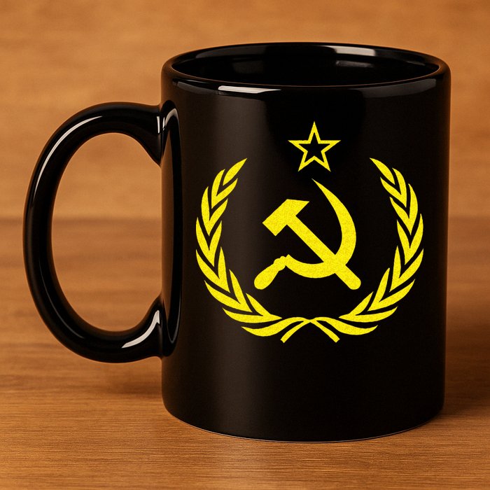 Hammer And Sickle Star CCCP Soviet Union Red 11oz C Handle Ceramic Mug