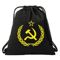 Hammer And Sickle Star CCCP Soviet Union Red Drawstring Bag