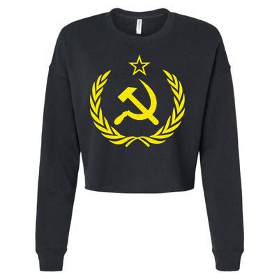 Hammer And Sickle Star CCCP Soviet Union Red Cropped Pullover Crew