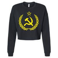 Hammer And Sickle Star CCCP Soviet Union Red Cropped Pullover Crew