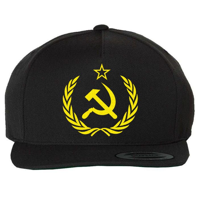 Hammer And Sickle Star CCCP Soviet Union Red Wool Snapback Cap