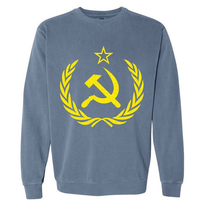 Hammer And Sickle Star CCCP Soviet Union Red Garment-Dyed Sweatshirt