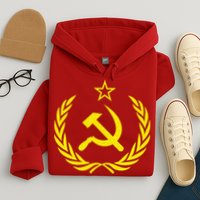Hammer And Sickle Star CCCP Soviet Union Red Hoodie