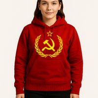 Hammer And Sickle Star CCCP Soviet Union Red Hoodie