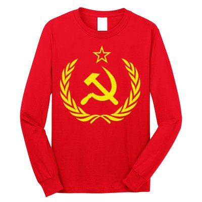 Hammer And Sickle Star CCCP Soviet Union Red Long Sleeve Shirt
