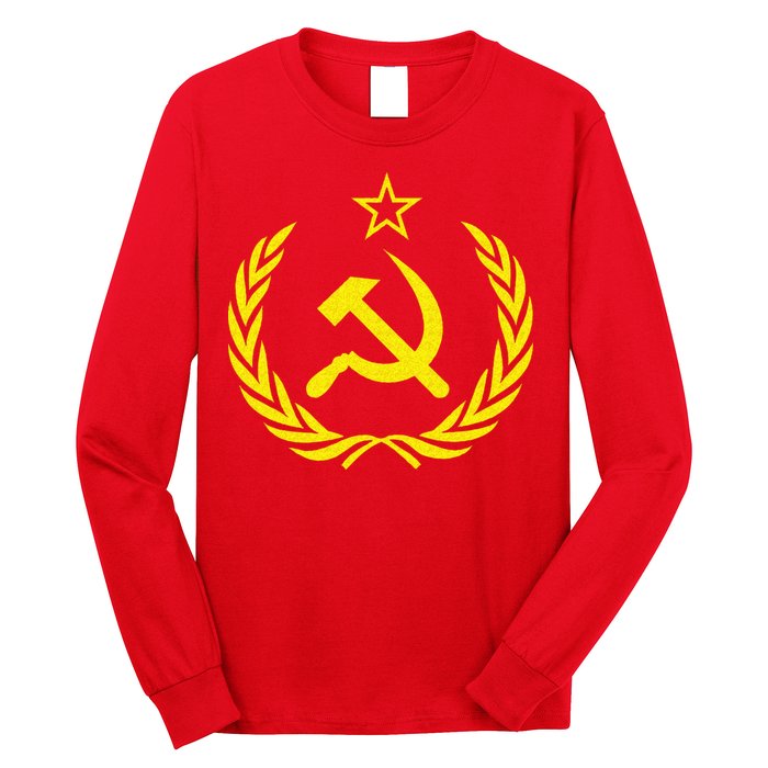 Hammer And Sickle Star CCCP Soviet Union Red Long Sleeve Shirt