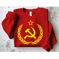 Hammer And Sickle Star CCCP Soviet Union Red Sweatshirt