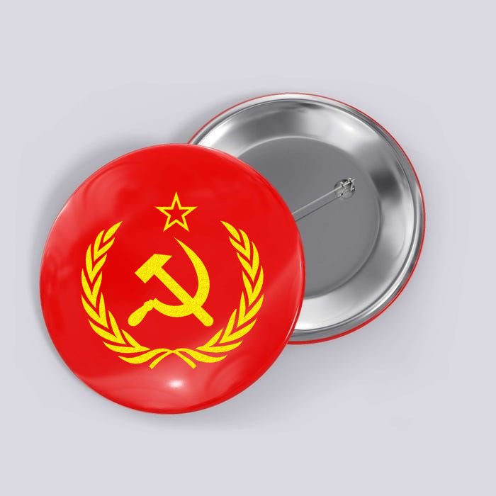 Hammer And Sickle Star CCCP Soviet Union Red Button