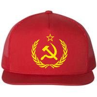 Hammer And Sickle Star CCCP Soviet Union Red Flat Bill Trucker Hat