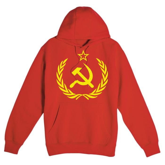 Hammer And Sickle Star CCCP Soviet Union Red Premium Pullover Hoodie
