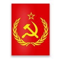 Hammer And Sickle Star CCCP Soviet Union Red Poster