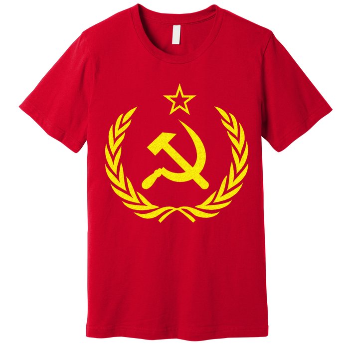 Hammer And Sickle Star CCCP Soviet Union Red Premium T-Shirt