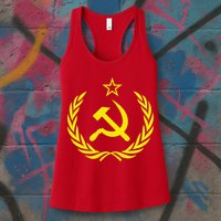 Hammer And Sickle Star CCCP Soviet Union Red Womens Tank Top