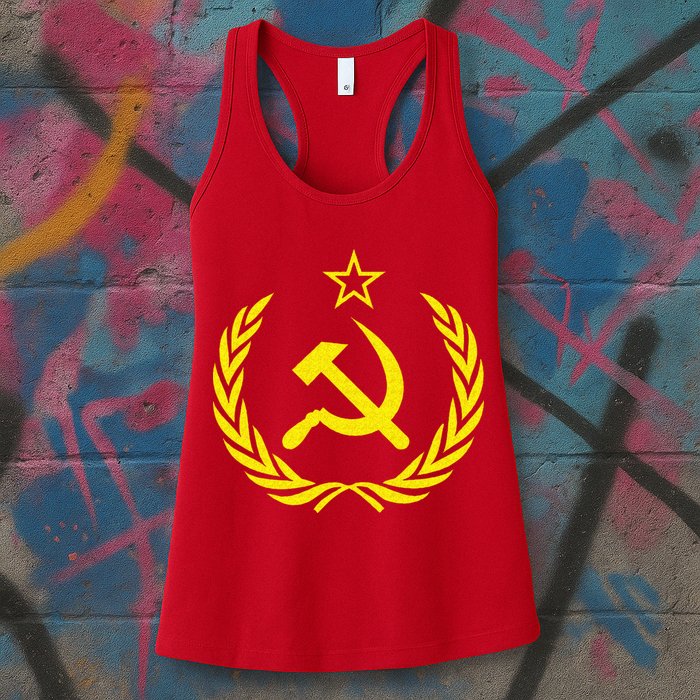 Hammer And Sickle Star CCCP Soviet Union Red Womens Tank Top