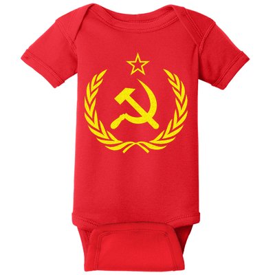 Hammer And Sickle Star CCCP Soviet Union Red Baby Bodysuit