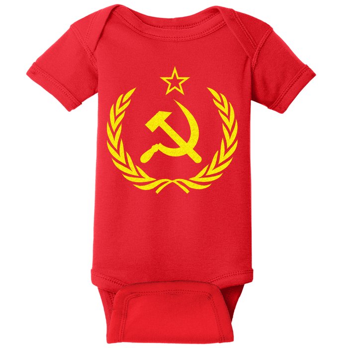 Hammer And Sickle Star CCCP Soviet Union Red Baby Bodysuit